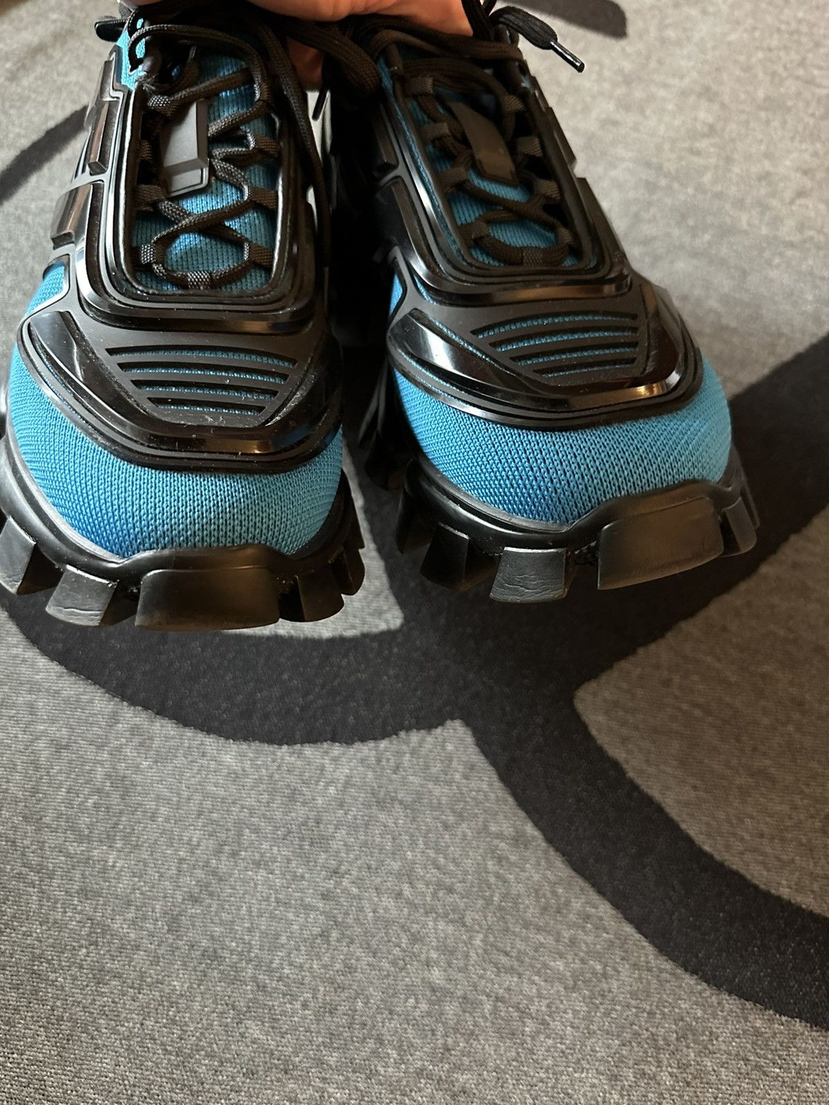 Prada Prada Men's Cloudbust Thunder Lug-sole Sneakers Blue/Black Size US 8 / EU 41 - 5 Thumbnail