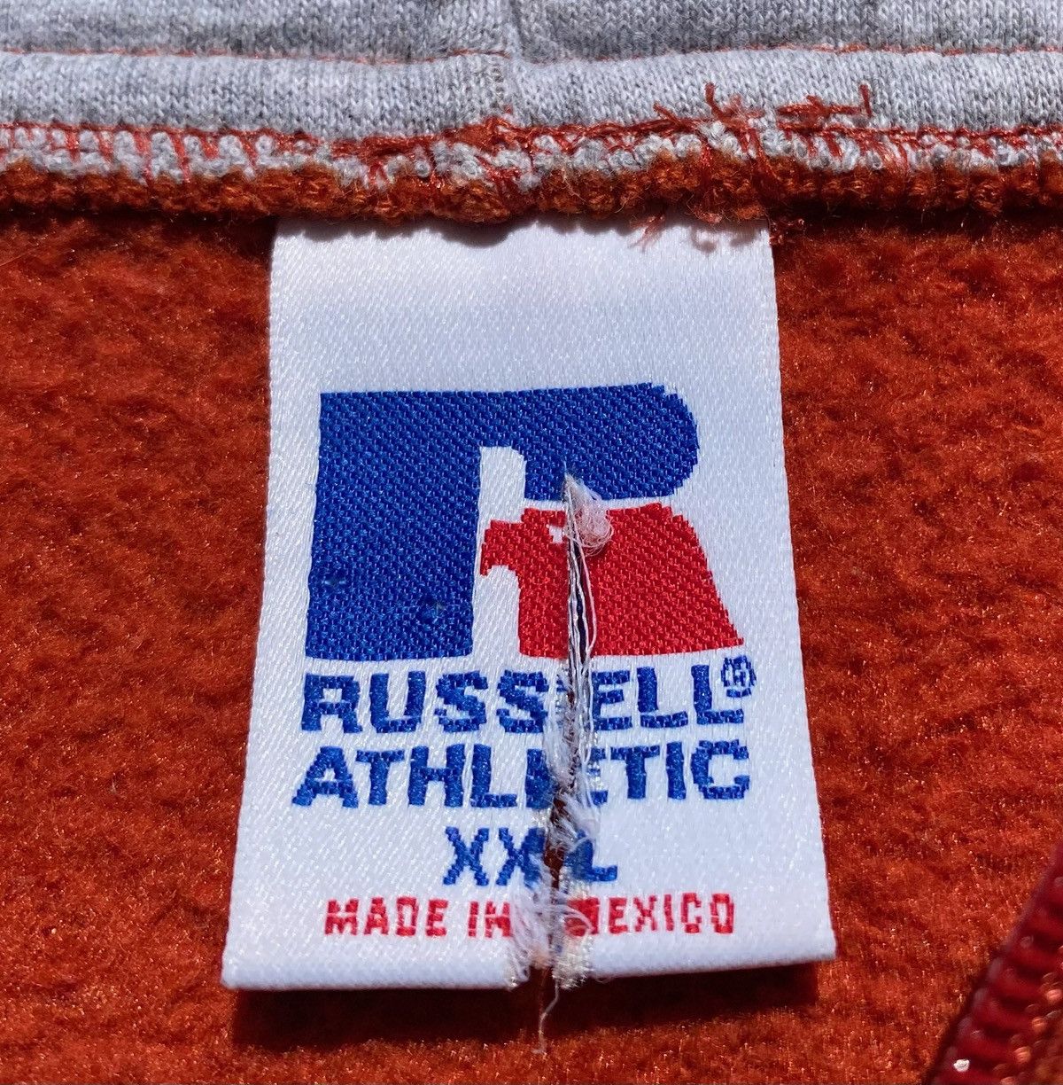 Russell Athletic 90’s Russell Athletic Orange Full Zip Sleeveless Hoodie 2XL Size US XXL / EU 58 / 5 - 3 Thumbnail