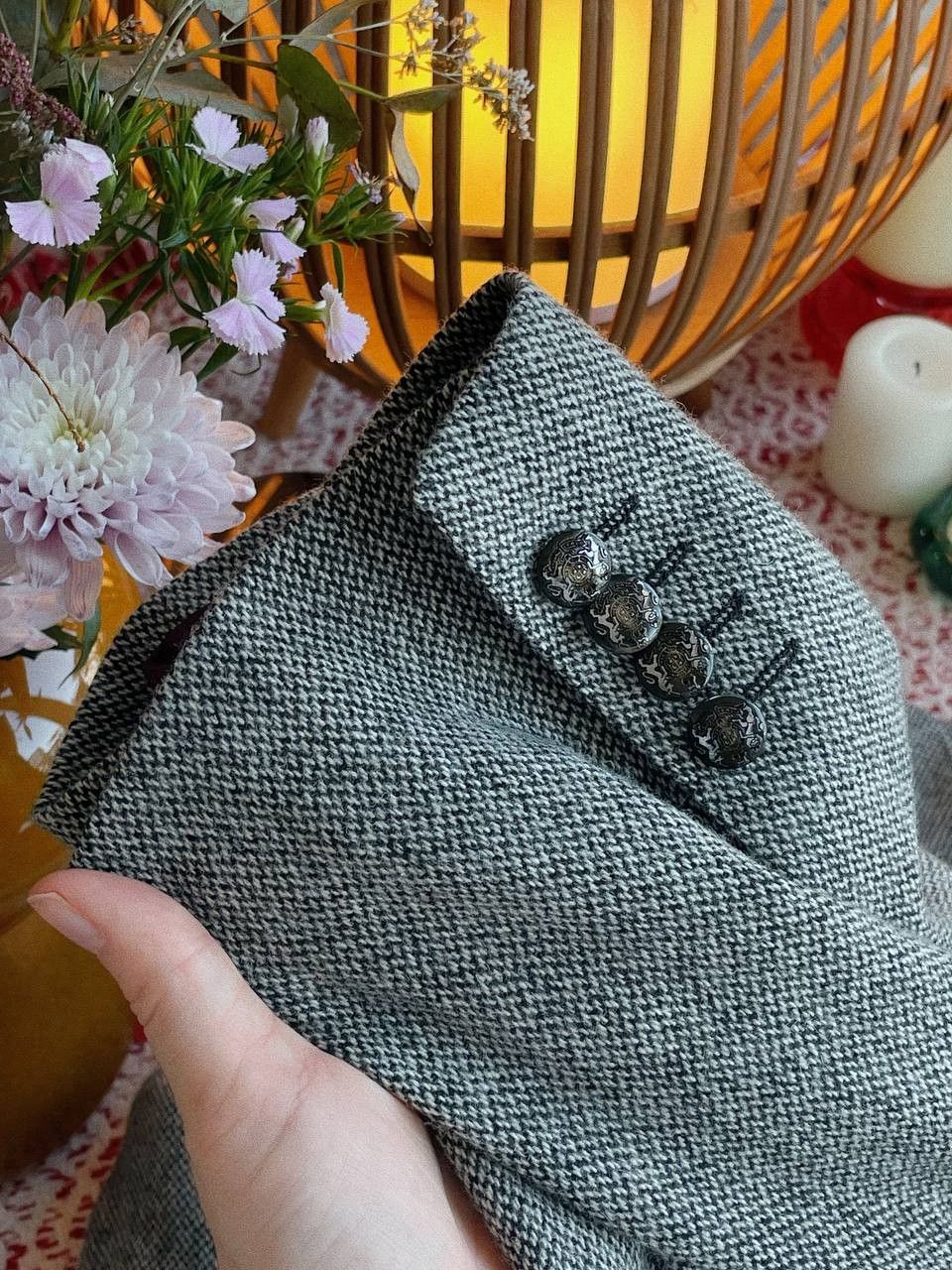 Dolce & Gabbana Dolce & Gabbana Martini Tweed Blazer Grey Size 52R - 7 Thumbnail