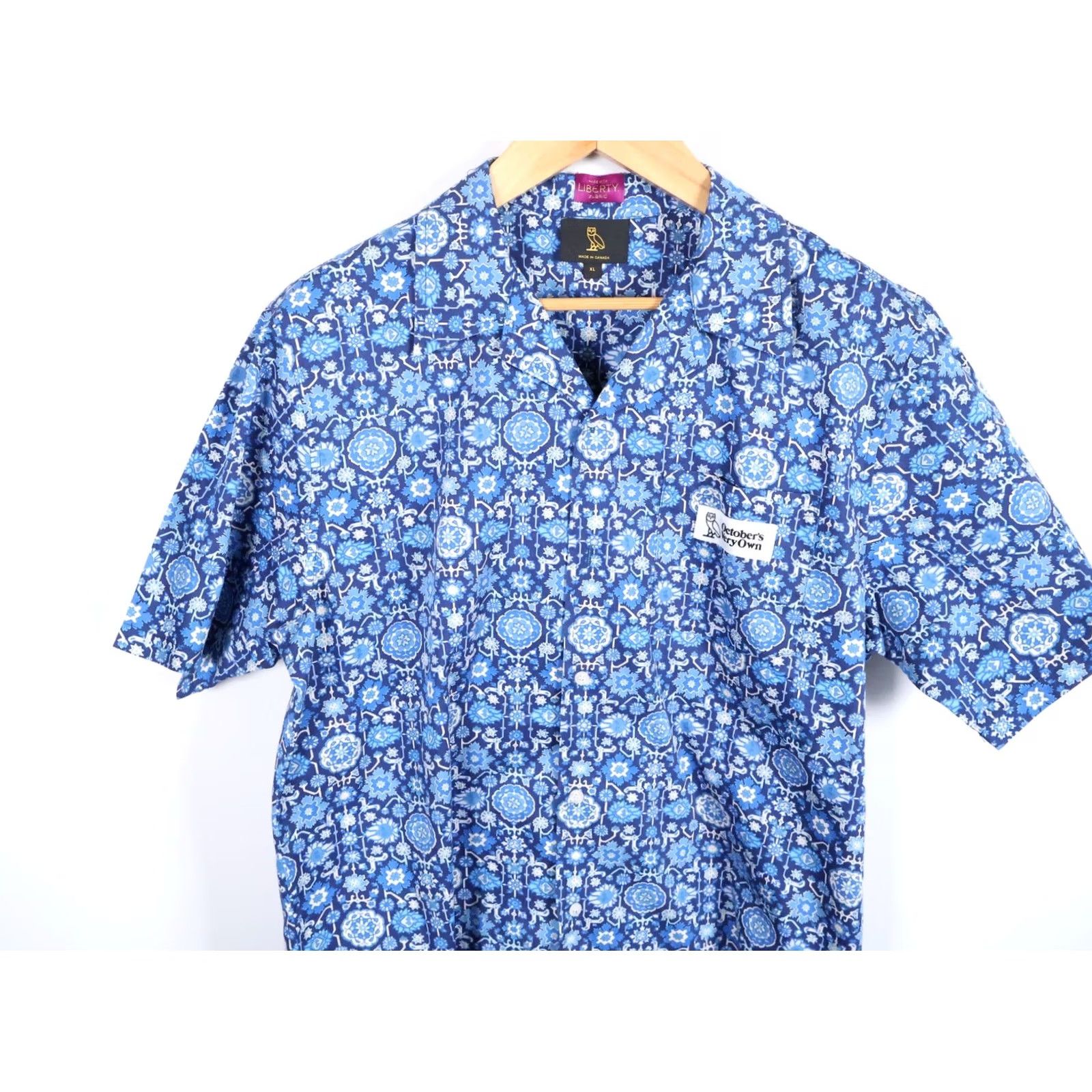 Vintage OVO x Liberty Fabric Shirt Men's XL Blue Geometric Oxford Button-Up Collared Casual 100% Cotton Size US XL / EU 56 / 4 - 4 Thumbnail