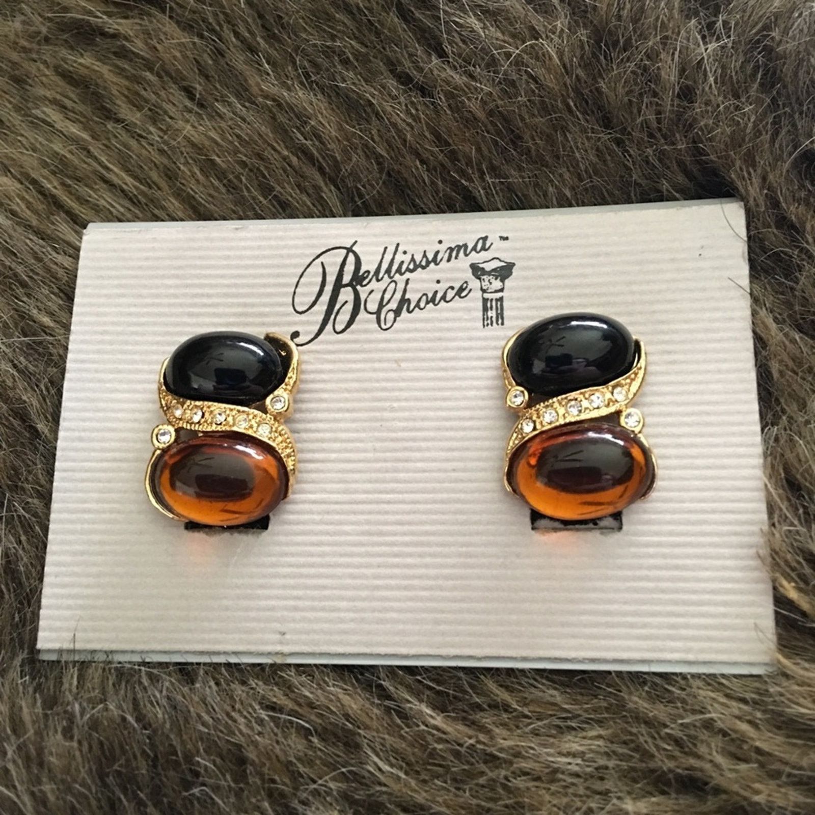 Vintage Vintage Bellissima Choice amber and onyx earrings Size ONE SIZE - 2 Thumbnail