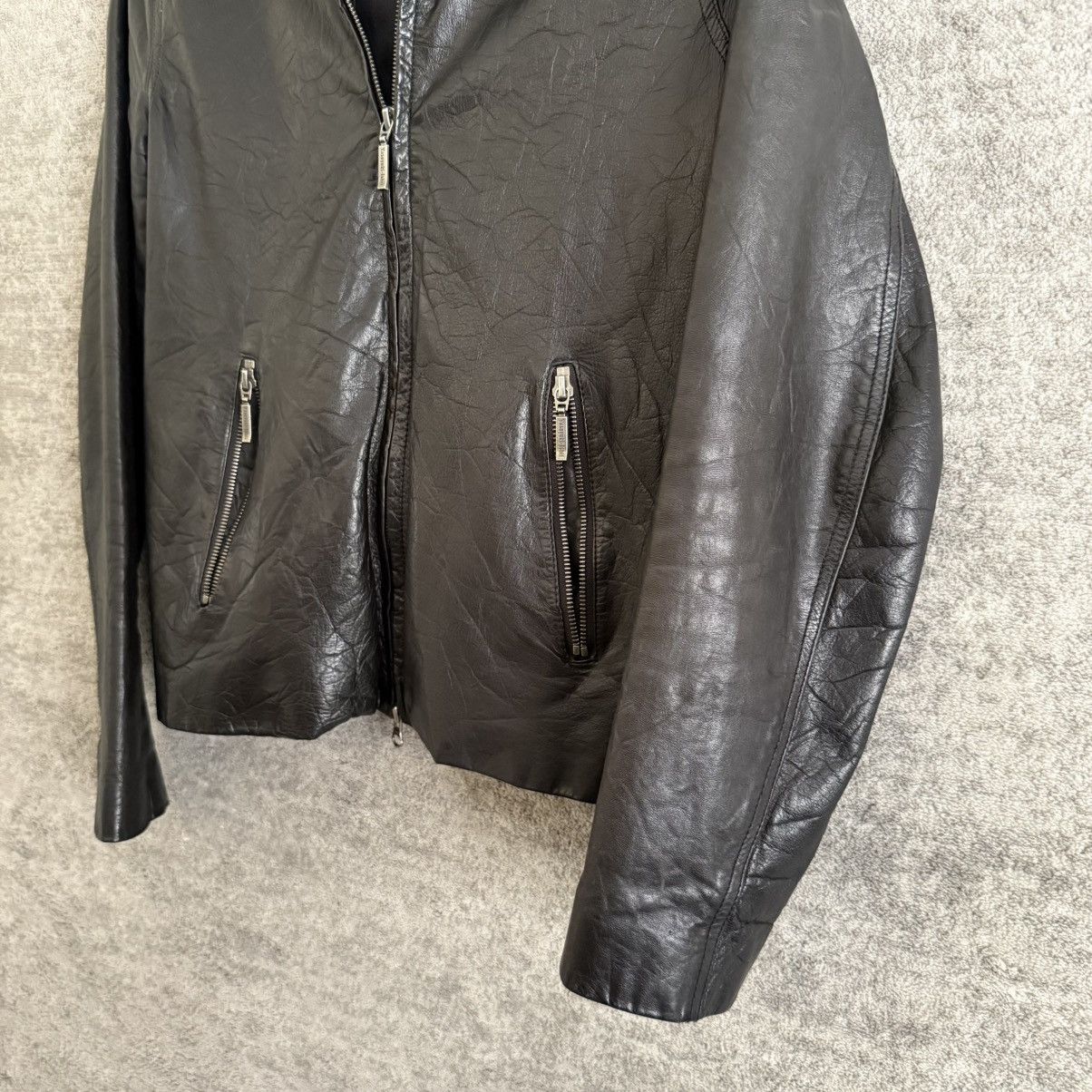 Yasuyuki Ishii Cow Leather Double Zip Riders Jacket