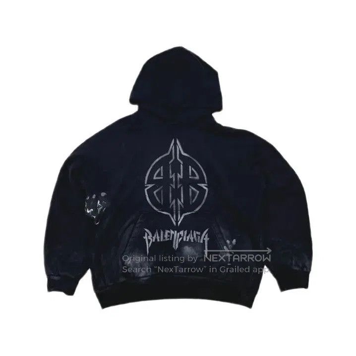 Balenciaga Balenciaga Graphic Print Black Pullover Hoodie. Size US L / EU 52-54 / 3 - 1 Thumbnail