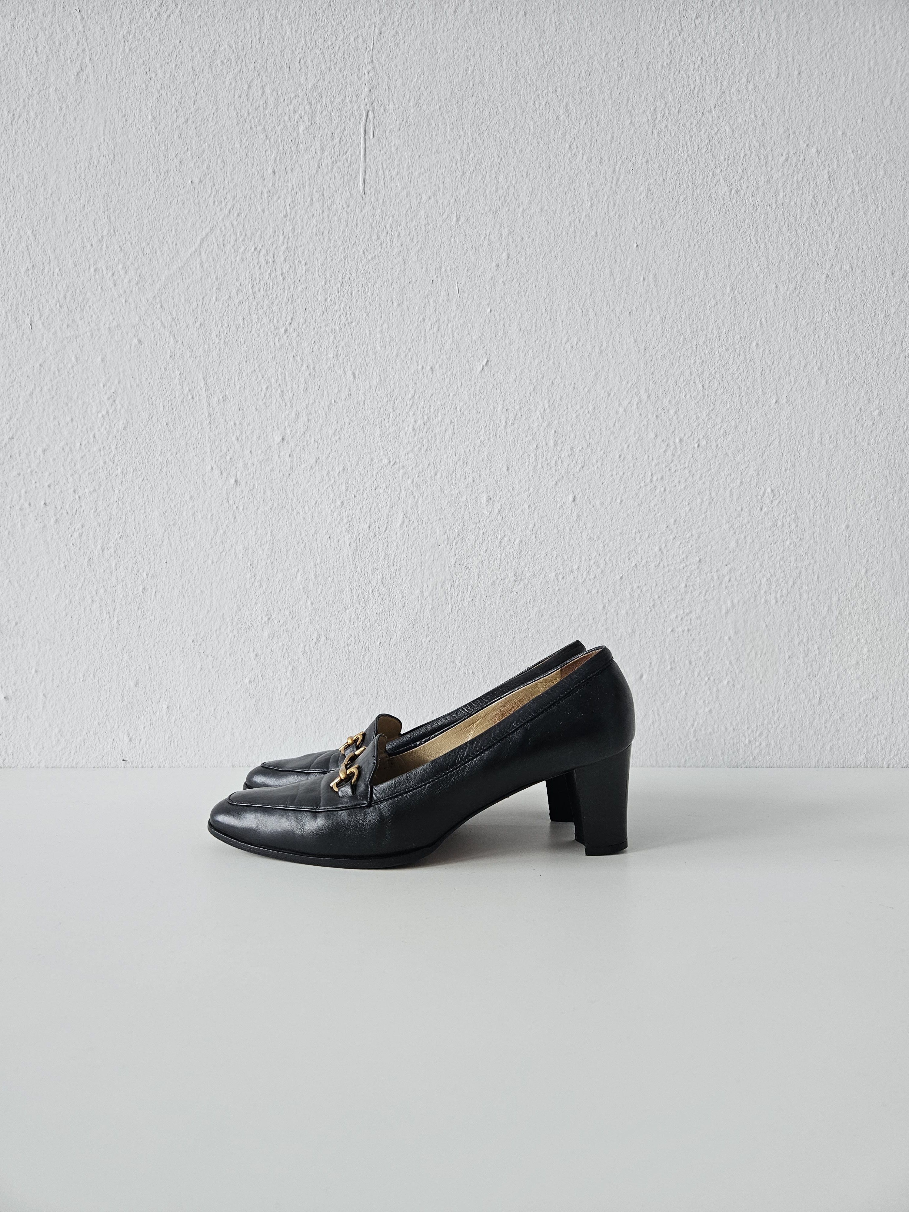 Gucci Vintage Gucci almond toe horsebit leather heels Size US 8.5 / IT 38.5 - 1 Thumbnail