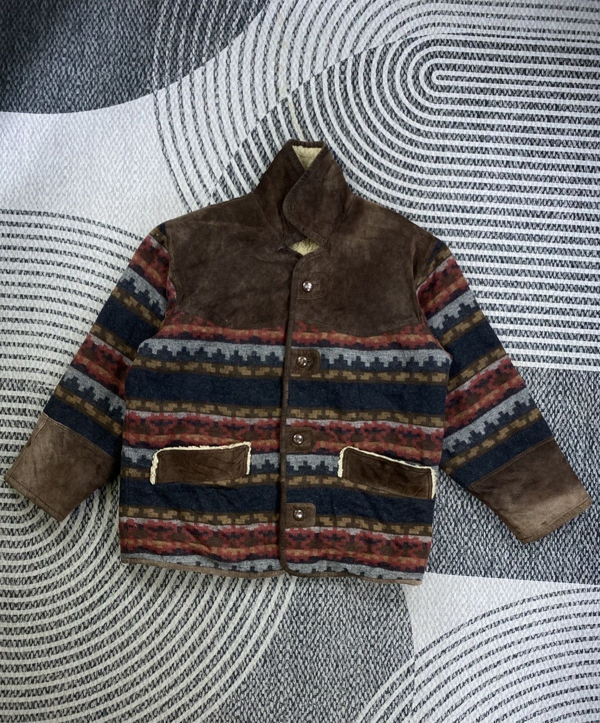 Japanese Brand Vintage 80s Japanese Fashion Navajo Wool Jacket Size US L / EU 52-54 / 3 - 6 Thumbnail