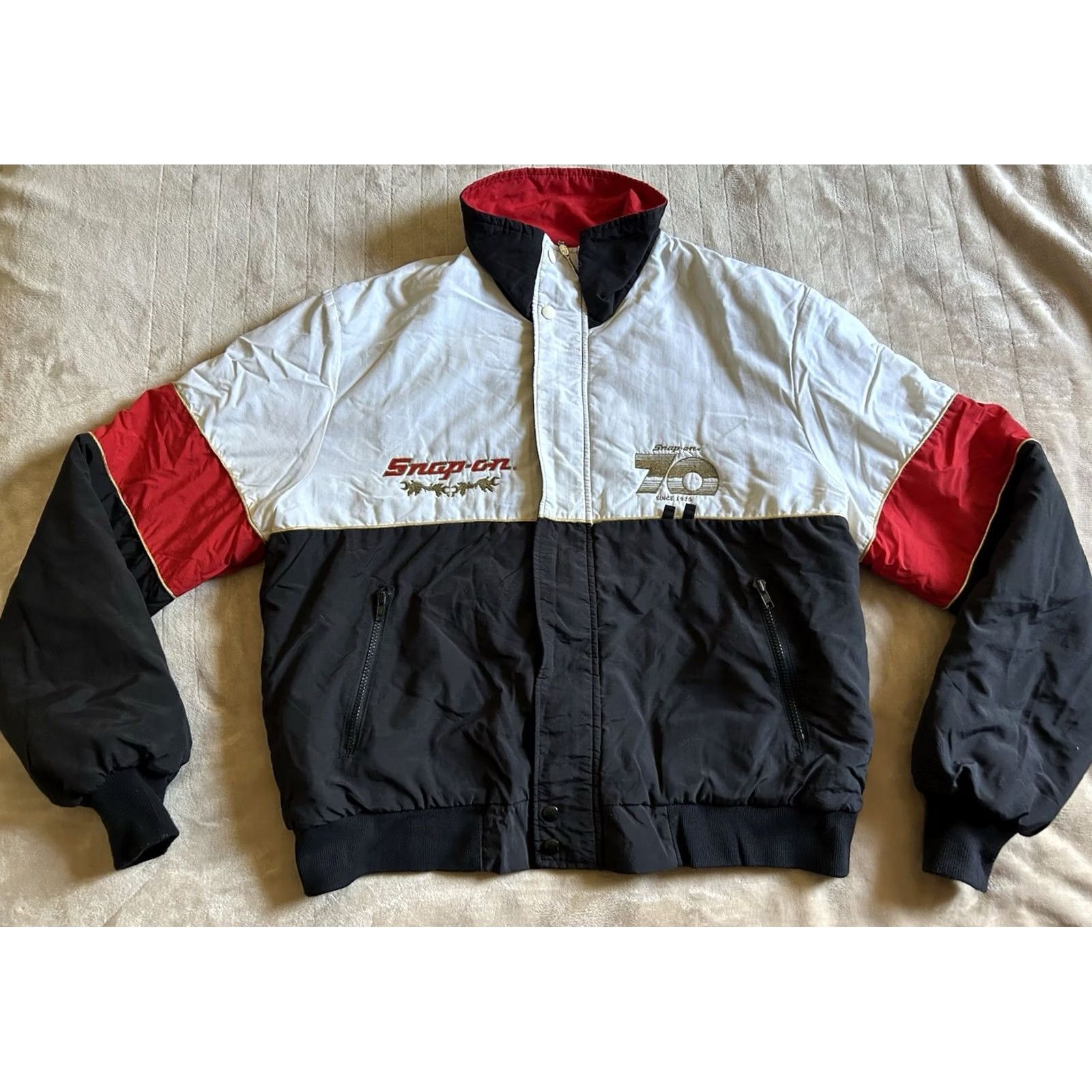 Vintage VINTAGE Snap-On Tools 70th Anniversary Racing Jacket Coat USA XL Mens Size US XL / EU 56 / 4 - 2 Thumbnail