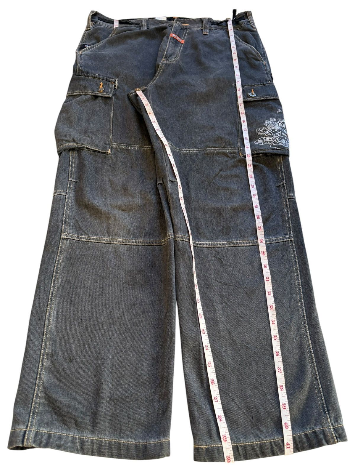 Japanese Brand Vintage Japanese Brand Mud Wash Cargo Loose Baggy Jeans Size US 34 / EU 50 - 11 Thumbnail