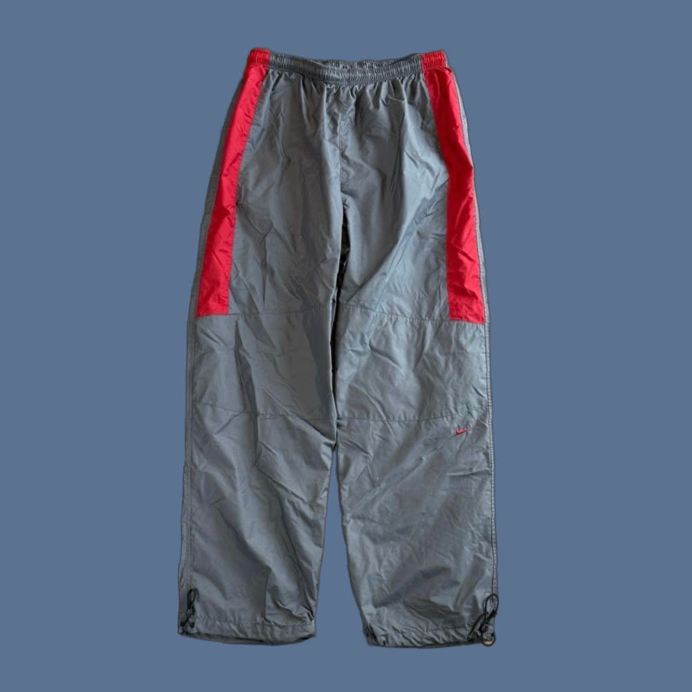 Nike VINTAGE Nike Track Pants Mens L Gray Solid Drawstring Inseam 31in Streetwear Y2K Size US 33 - 1 Thumbnail