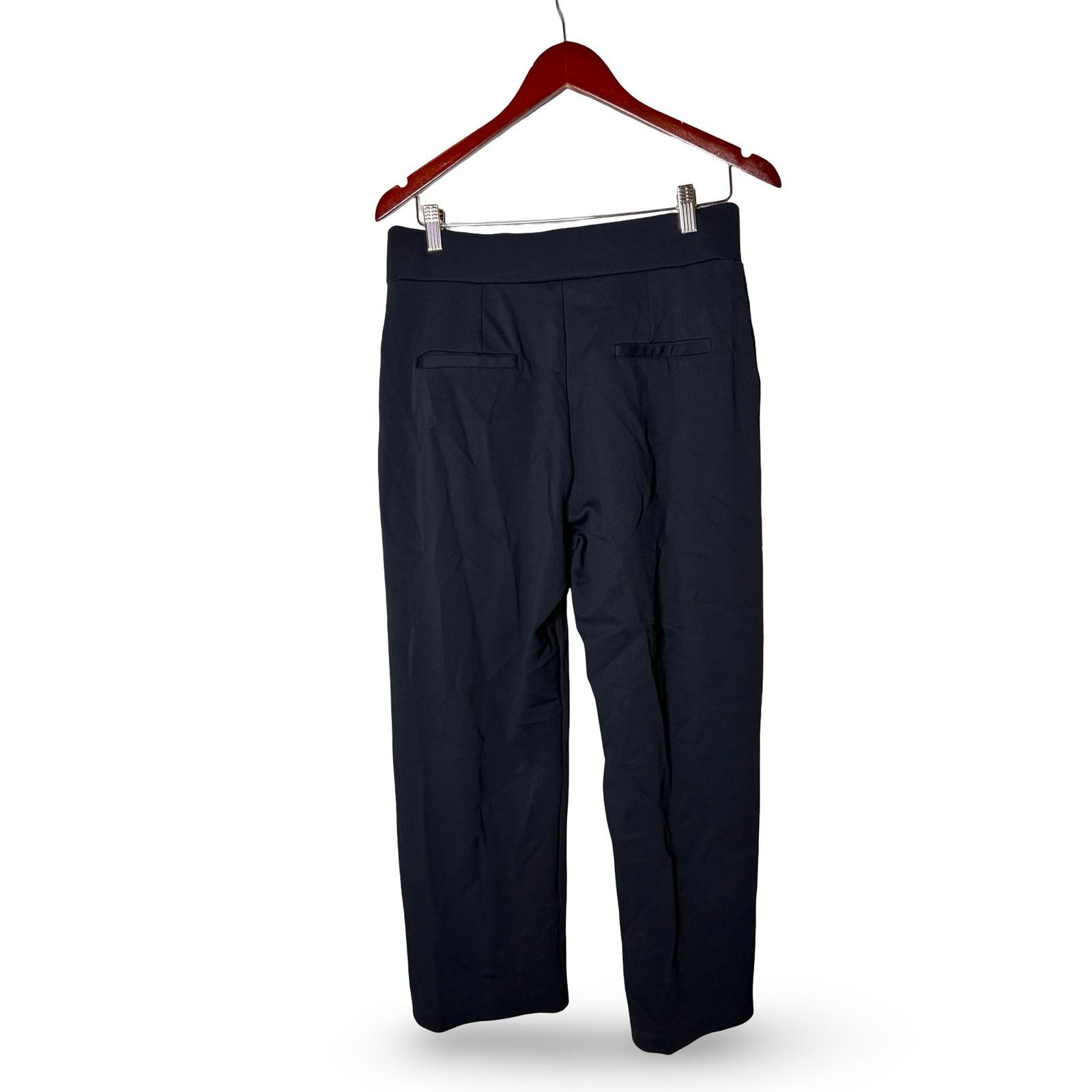 Other The Fold Clever Crepe Allerton Straight-Leg Trousers Navy Size 32" / US 10 / IT 46 - 2 Thumbnail