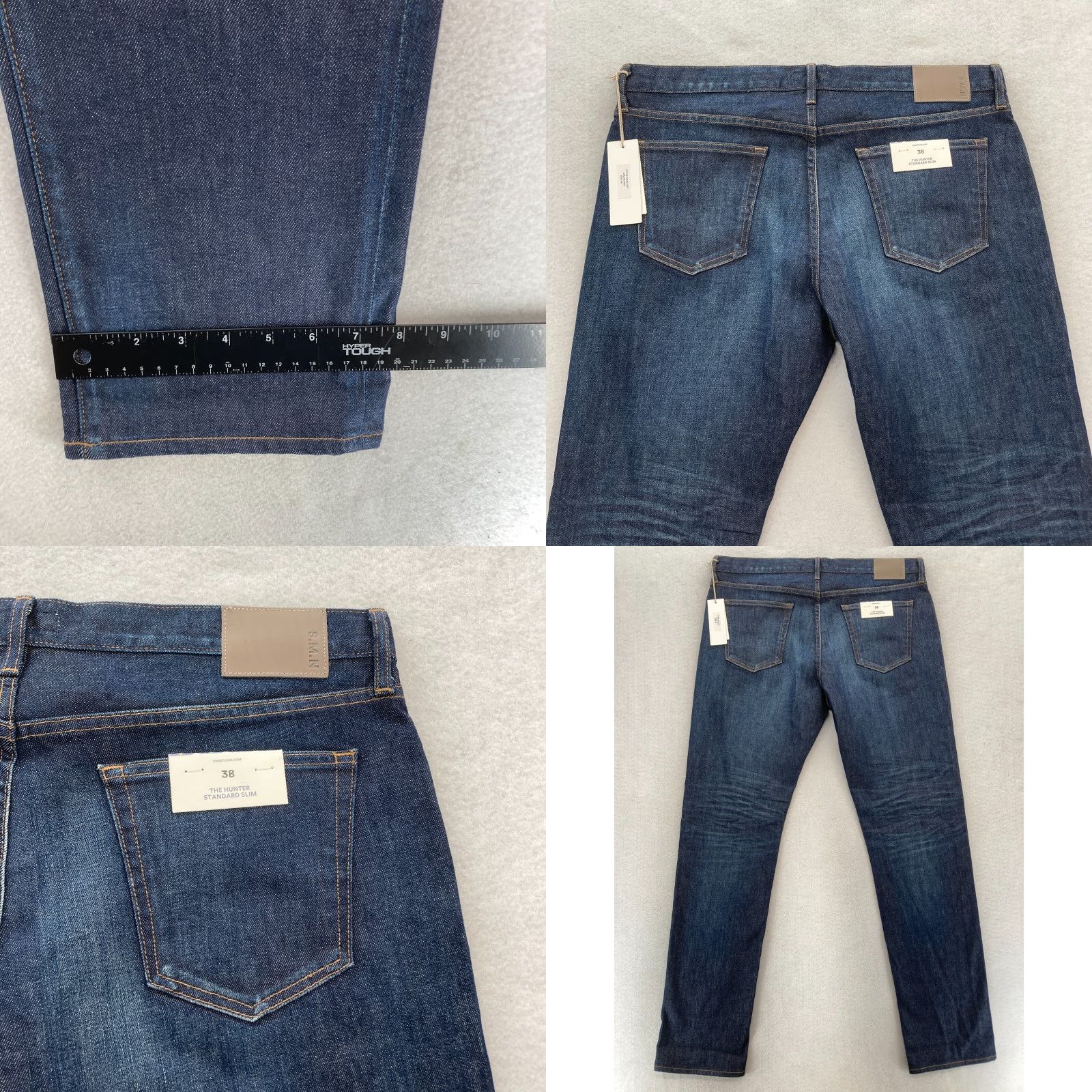 Hunter S.M.N Denim Jeans Mens 38x34 The Hunter Slim Dark Blue USA NWT Size US 38 / EU 54 - 9 Thumbnail