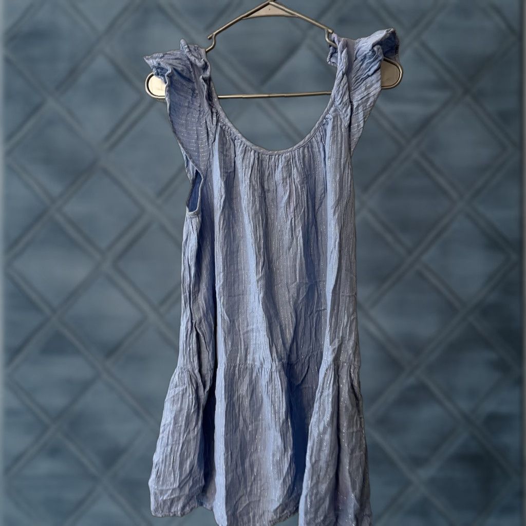 Gap Gap Dress Womens Crinkle Gauze Mini Blue Stripe Size M Adult Size M / US 6-8 / IT 42-44 - 1 Thumbnail