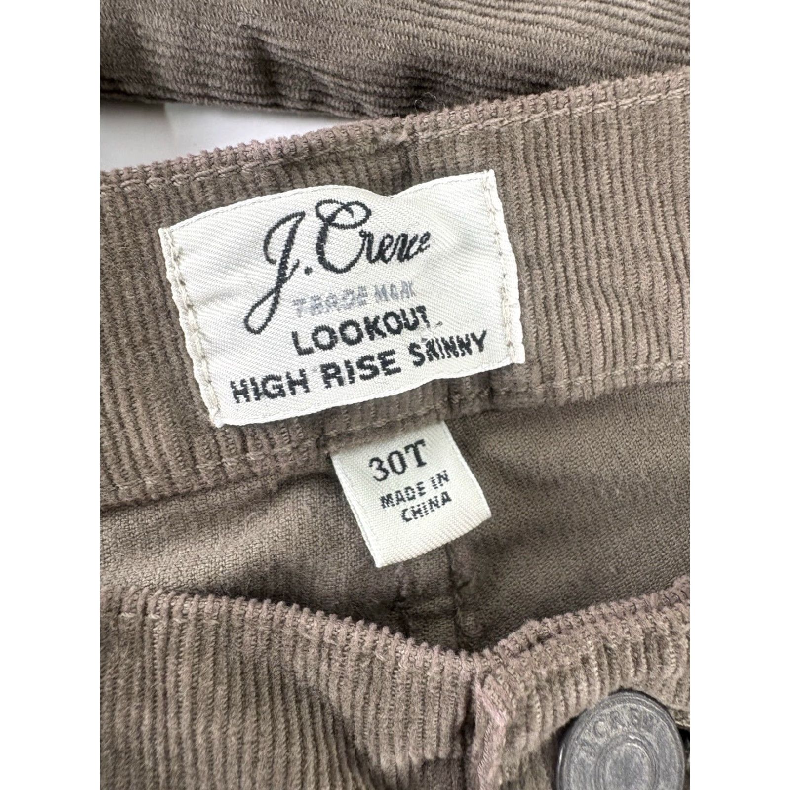J.Crew J.Crew Pants Womens 30 Tall Brown Corduroy Skinny Chino Cotton Lyocell Spandex 90s Preppy City Womens Size 30" / US 8 / IT 44 - 7 Thumbnail