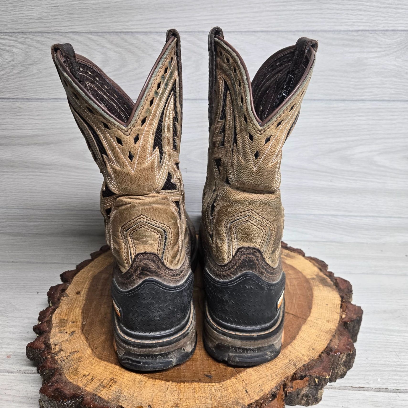 Ariat Ariat Boots Western Square Toe Mid-Calf Brown Leather 10D Mens Shoes 10 Brown Western 10018702 Size US 10 / EU 43 - 4 Thumbnail