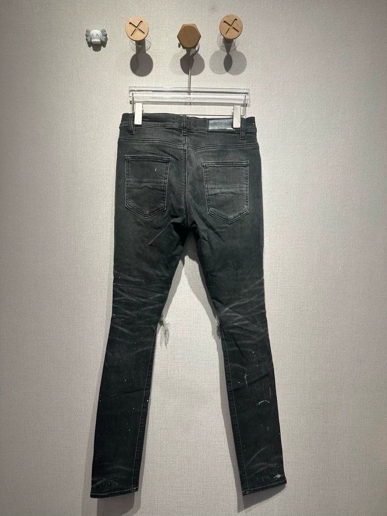 Amiri Amiri Grey Double Knee Hole Spotted Jeans Size US 31 - 2 Thumbnail