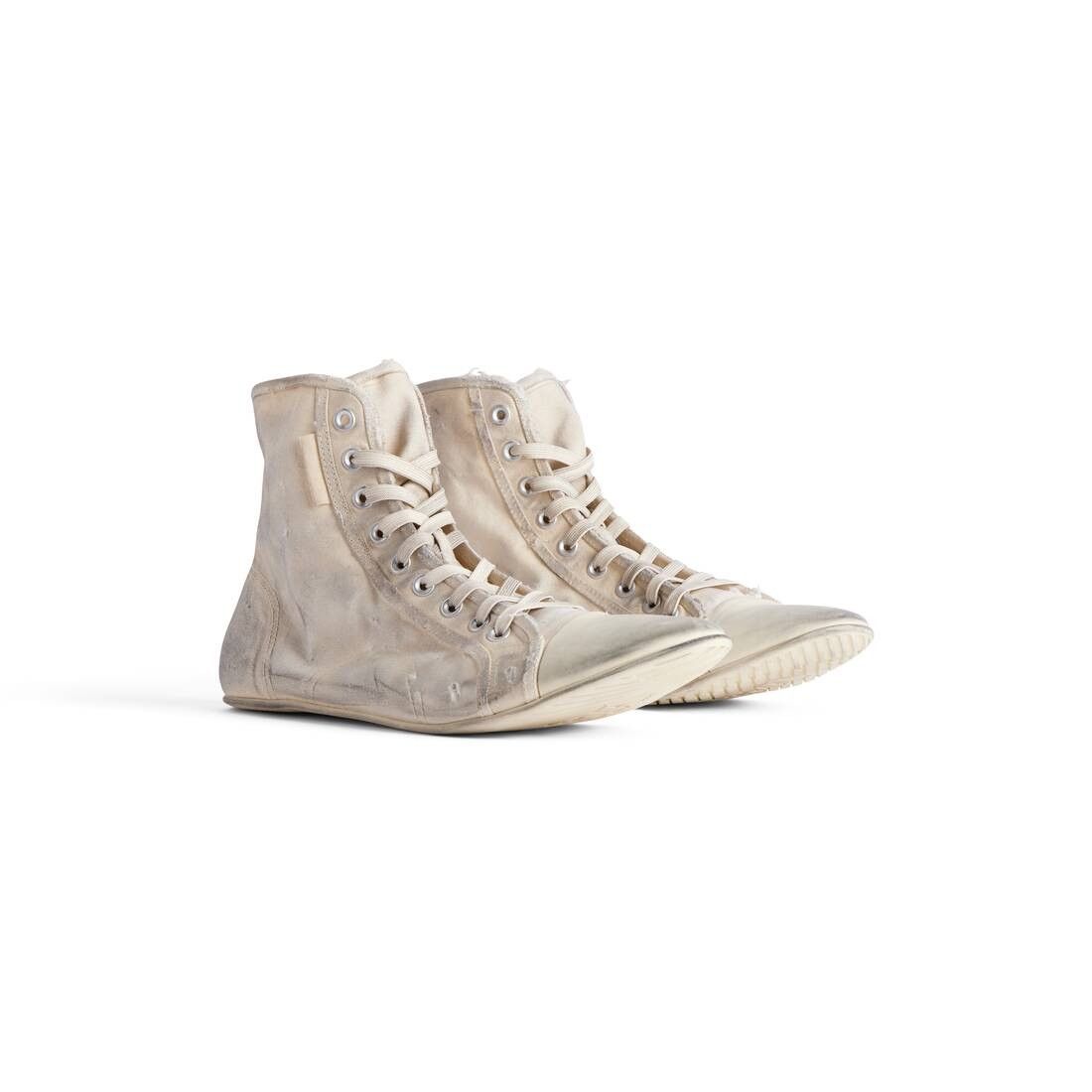 Balenciaga o1tr1nto1025 Paris Ultra Flat High Top Sneakers in Ivory Size US 6 / EU 39 - 2 Thumbnail