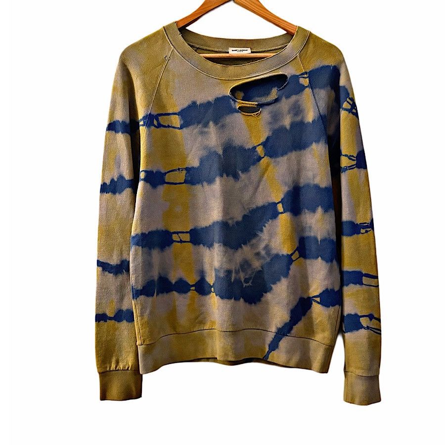 Saint Laurent Paris Saint Laurent 15 SS Tye Dye Distressed Sweater Size US S / EU 44-46 / 1 - 1 Thumbnail