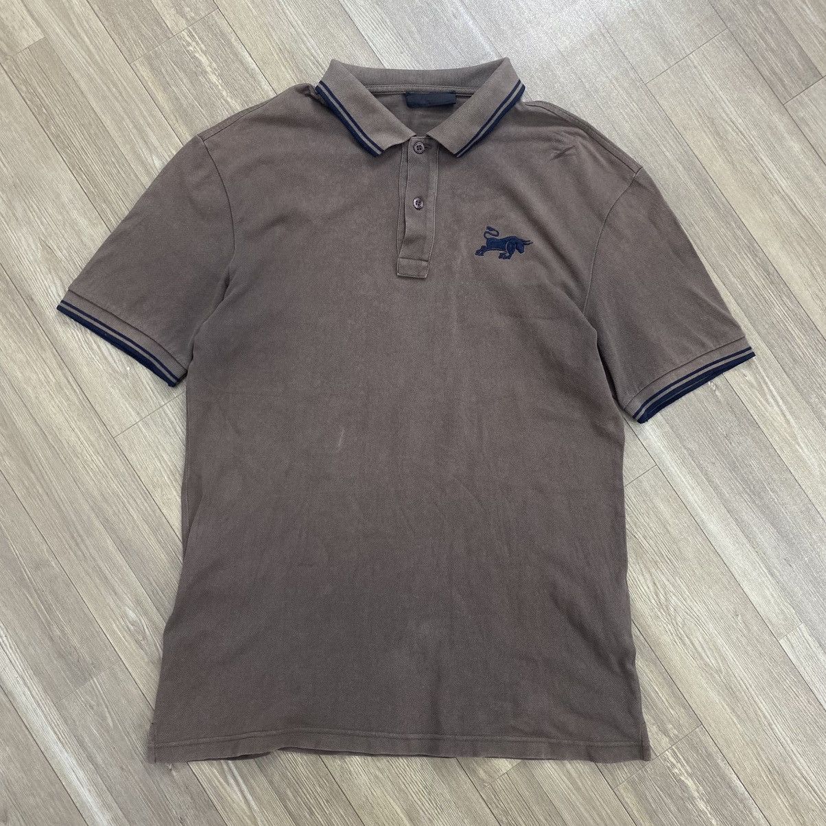 Prada × Vintage 🇮🇹 Prada Polo T-Shirt Bull Logo Size US L / EU 52-54 / 3 - 1 Thumbnail