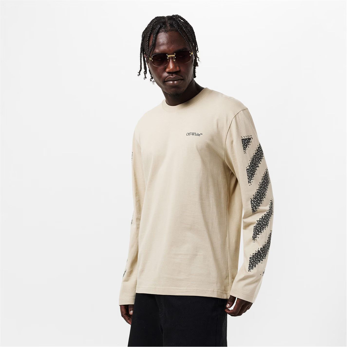Off-White o1g2r1mq0226 Diag Skate Diagonal Graphic T-Shirt In Beige Size US XXL / EU 58 / 5 - 3 Thumbnail
