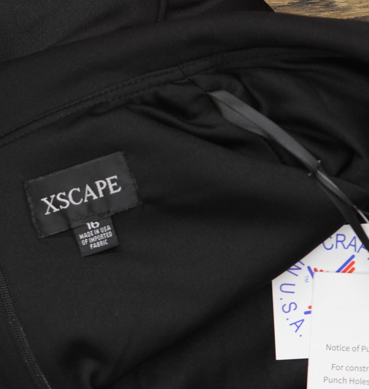 Other Nwt Xscape Side Ruffle Ruched Midi Dress 5636x Black 16 Size XXL / US 16-18 / IT 52-54 - 5 Thumbnail