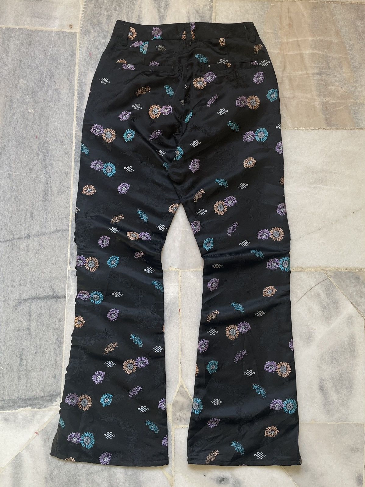14th Addiction Vintage X-Girl Mandarin Oriental Flare Pants Size US 27 - 2 Thumbnail