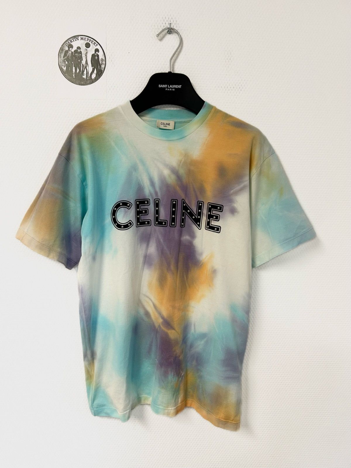 Celine SS2021 Dancing Kid Tie-Dye Stud Logo T-Shirt Size US XS / EU 42 / 0 - 1 Thumbnail