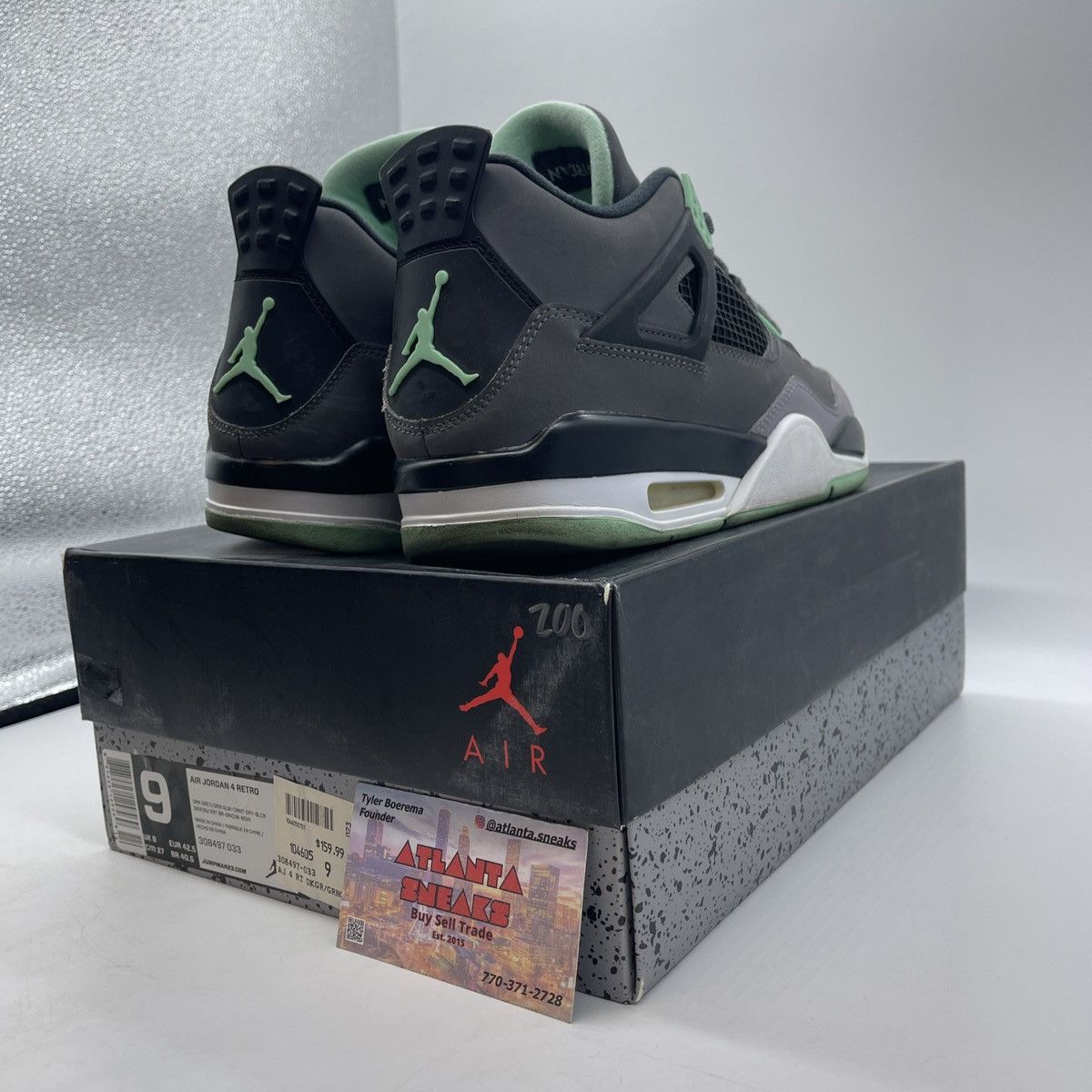 Jordan Brand Air Jordan 4 green glow Size US 9 / EU 42 - 5 Thumbnail