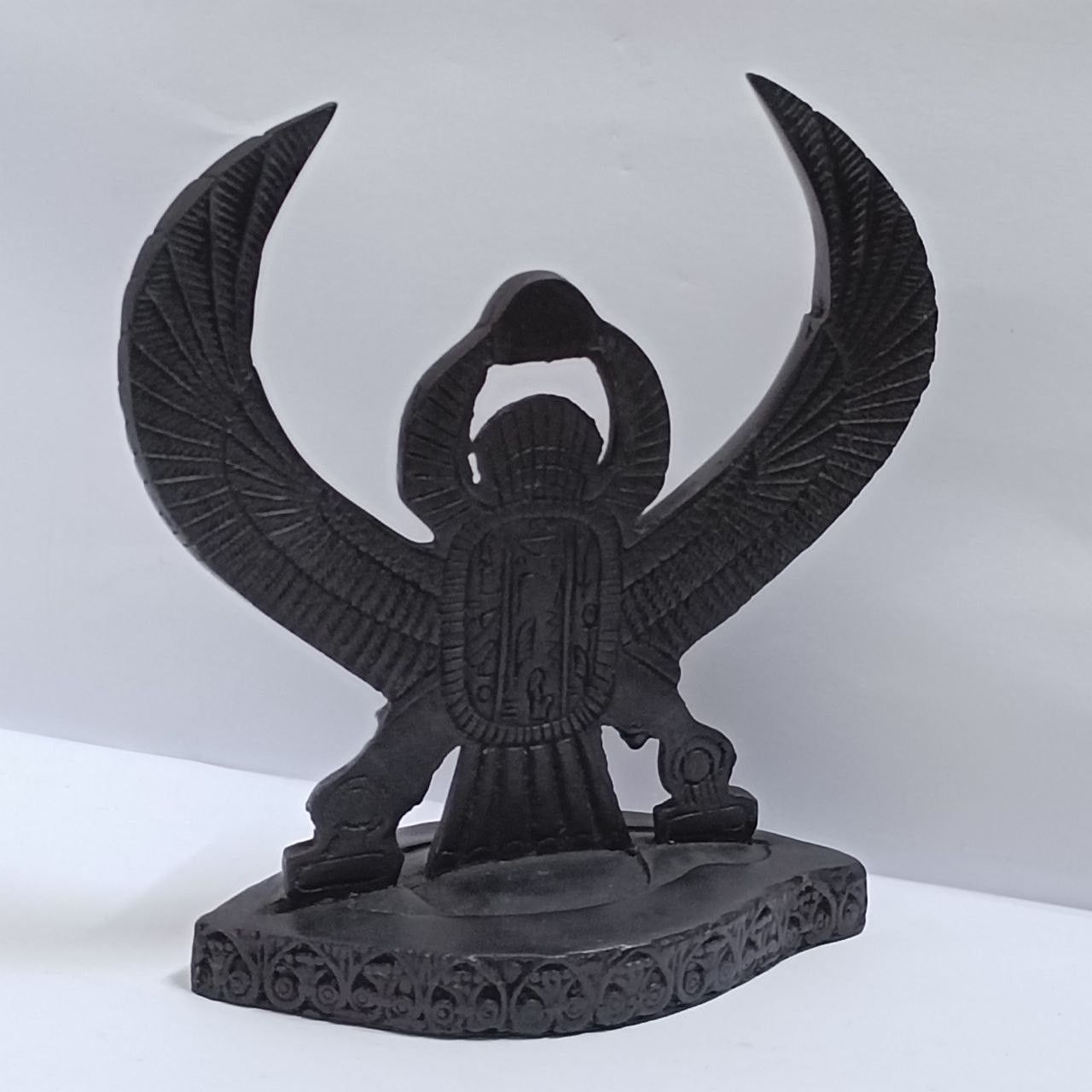 Handmade Egyptian Winged Scarab Handcrafted Black Stone Pharaoh Style Size ONE SIZE - 4 Thumbnail