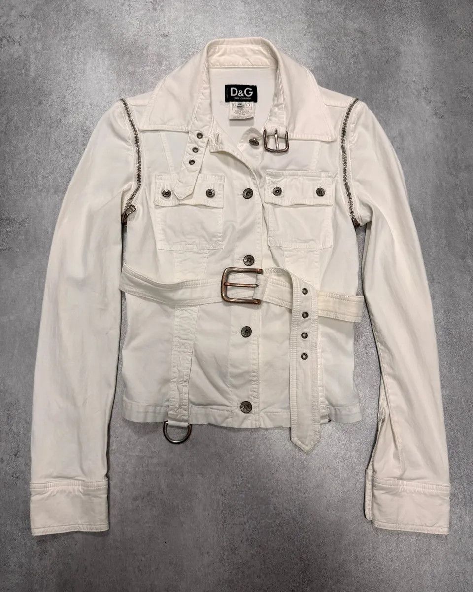 Dolce & Gabbana × Vintage SS2004 Dolce & Gabbana Detachable Zip Cargo White Jacket Size S / US 4 / IT 40 - 1 Thumbnail