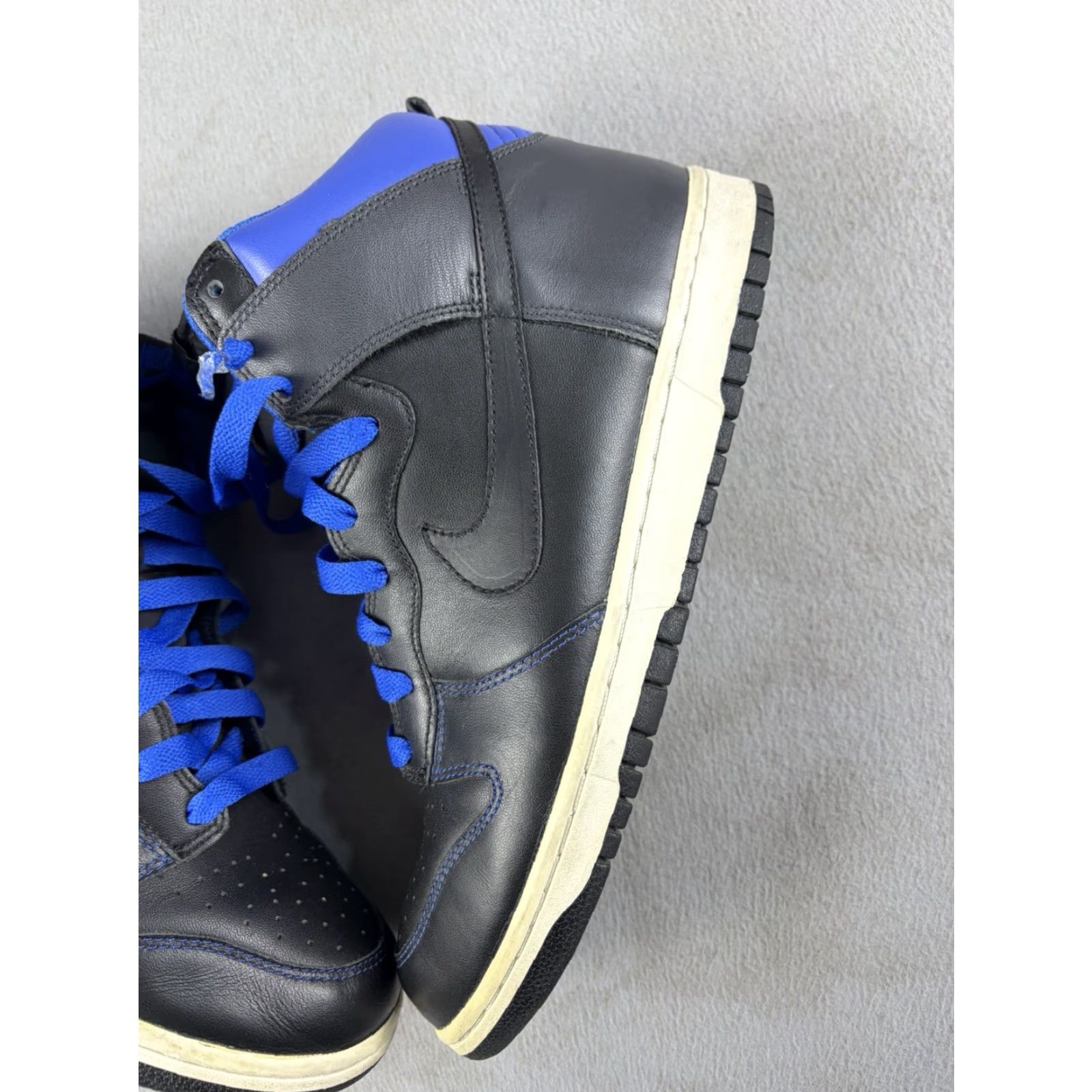 Nike Nike Dunk High Black Blue Sneakers 2008 Men US 12 Leather Rubber High Top 317982-003 Size US 12 / EU 45 - 2 Thumbnail