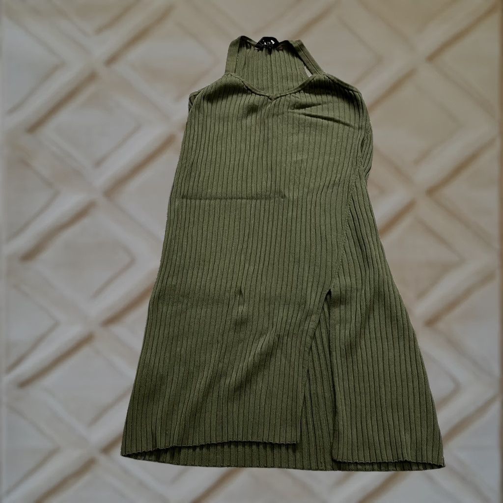 Bcbgmaxazria BCBGMAXAZRIA Green Ribbed Stretch Miri Dress womens XS Bodycon Shift Knee Size XS / US 0-2 / IT 36-38 - 1 Thumbnail