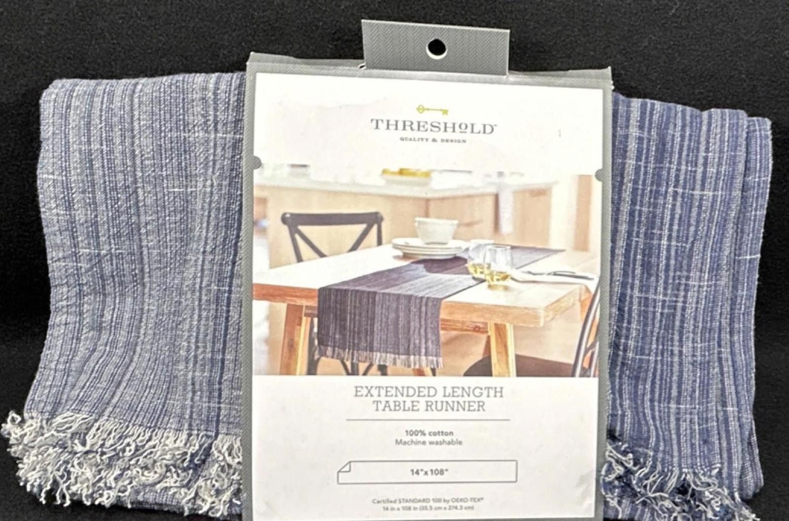 Other Threshold Extended Length Striped Table Runner 14 x 108 in Size ONE SIZE - 1 Thumbnail