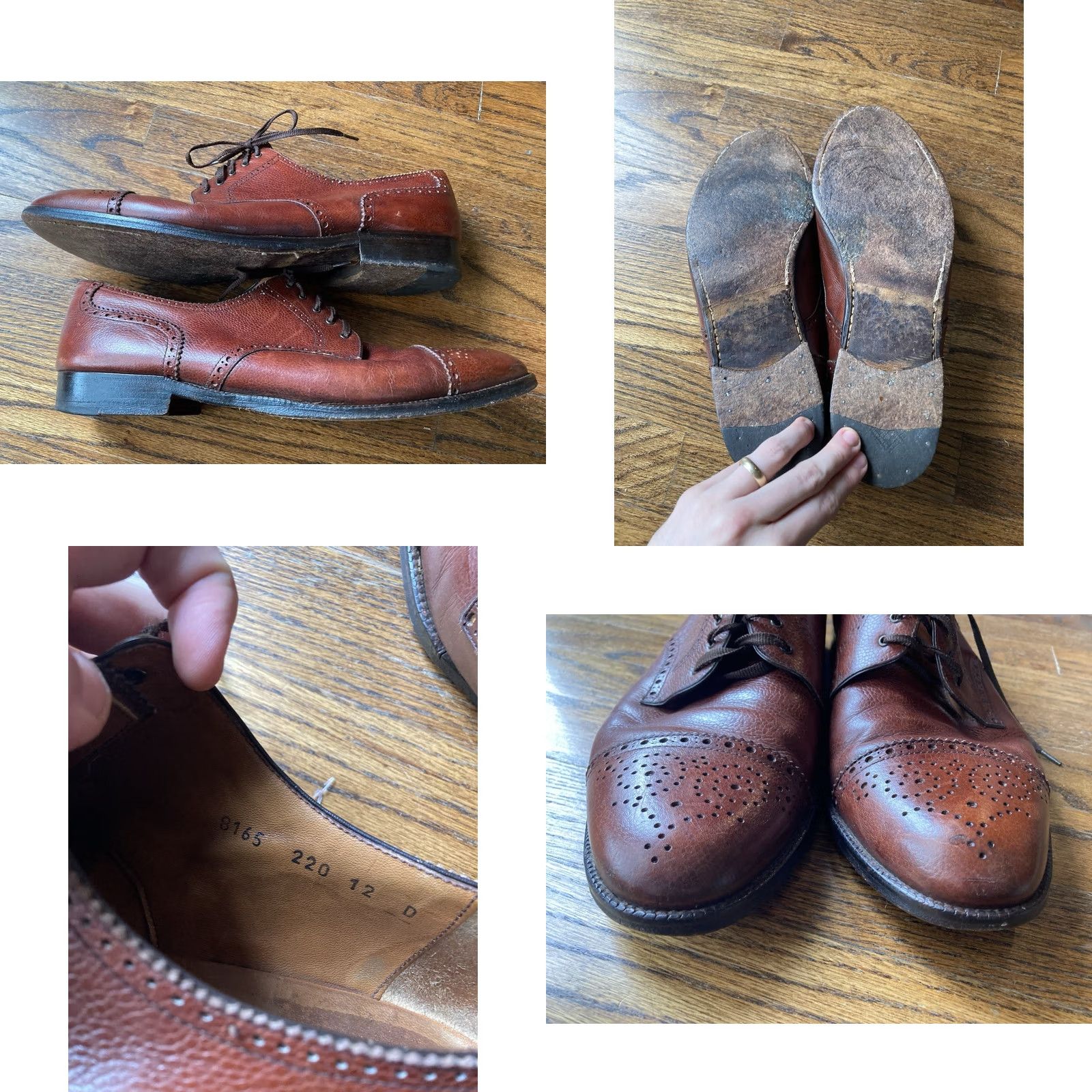 Salvatore Ferragamo VINTAGE Ferragamo Mens Shoes Dress Oxford Cap Toe Leather Brown 12D Italy Mens Size ONE SIZE - 8 Thumbnail