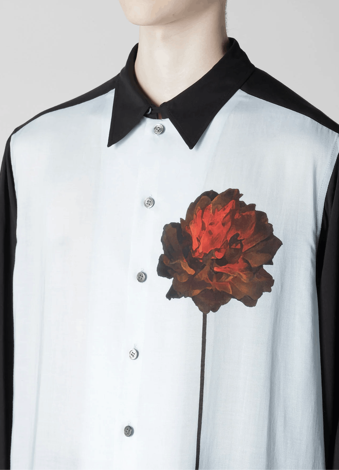 Y's for Men × Yohji Yamamoto Yohji Yamamoto Y's For Men - Cellulose One Red Flower Shirt Size US L / EU 52-54 / 3 - 9 Thumbnail