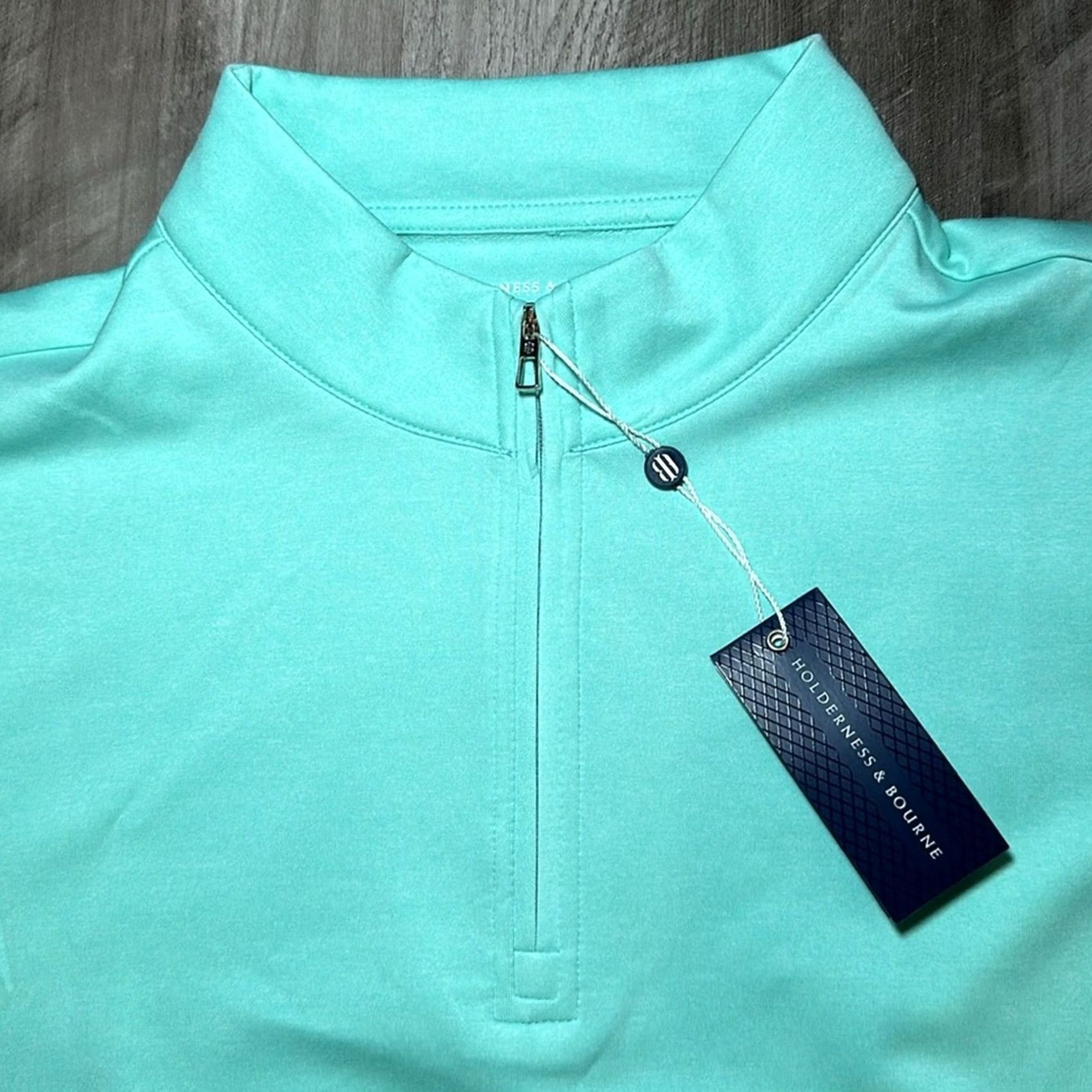 Vintage Holderness & Bourne Dry Luxe Performance Tailored Fit Quarter Zip - Men L Green Sweatshirt Pullover Shirt Regular Size US L / EU 52-54 / 3 - 6 Thumbnail