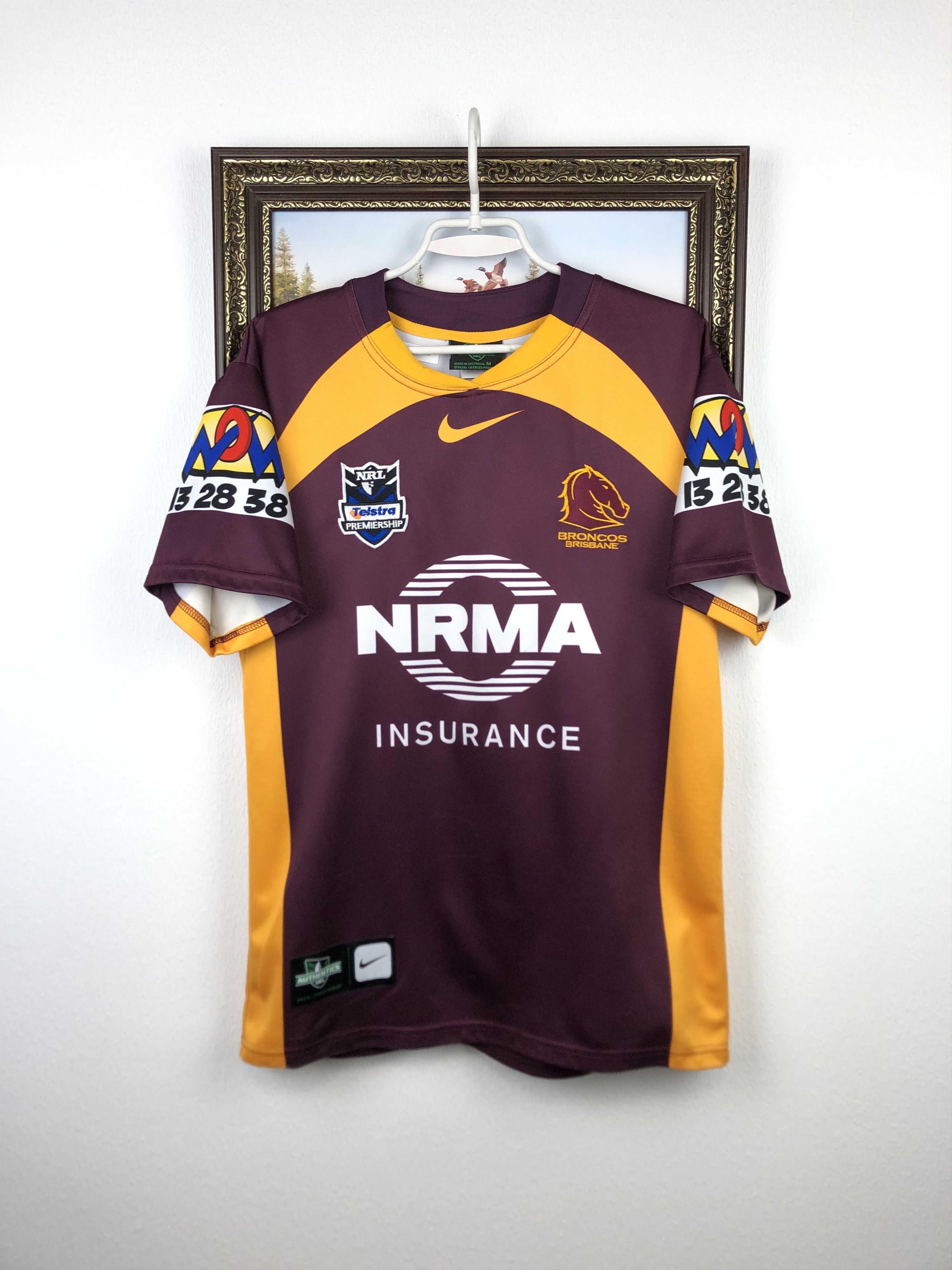 Vintage Nike NRL Broncos Brisbane Rugby Union Jersey Shirt
