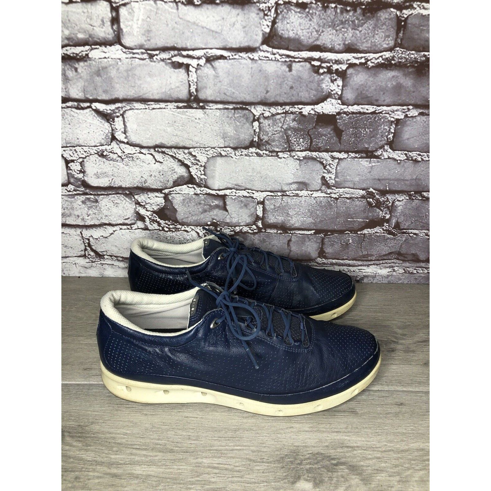 Ecco Ecco Blue Yak Leather Casual Comfort Lace Up Spikeless Golf Size US 11 / IT 41 - 10 Thumbnail