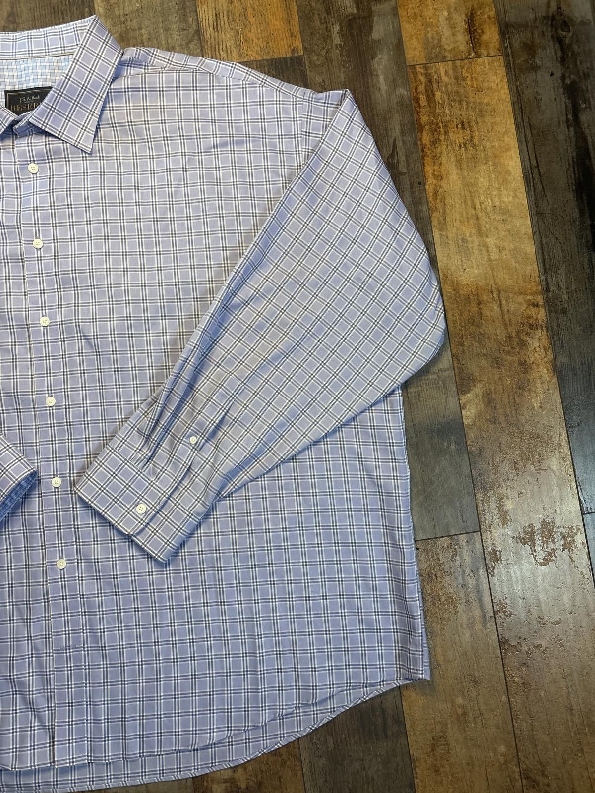 Other Jos.A.Bank Reserve Blue Plaid Long Sleeve Dress Shirt Size US M / EU 48-50 / 2 - 3 Thumbnail