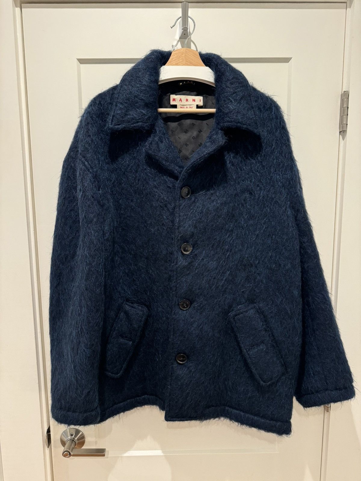 Marni Marni Button-Up Faux-Fur Brushed Wool Coat Size US M / EU 48-50 / 2 - 3 Thumbnail