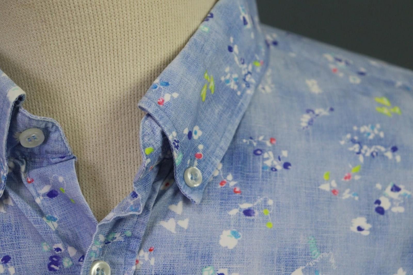 Paul & Shark Paul & Shark Yachting Blue Floral Button Up Shirt Size 45 Size US M / EU 48-50 / 2 - 8 Thumbnail