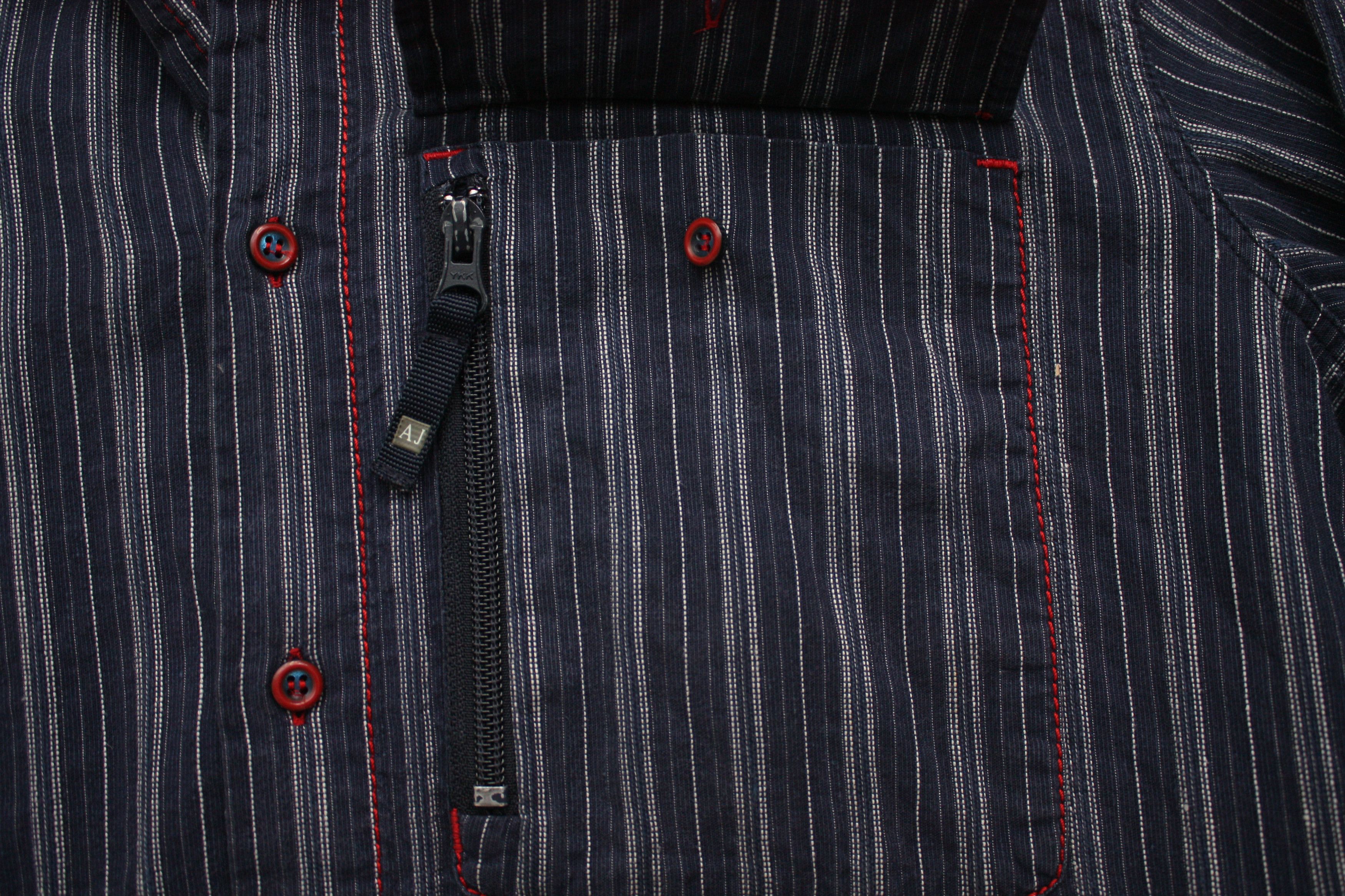 Armani Armani Jeans Vintage Stripped Shirt Men's Large Size US L / EU 52-54 / 3 - 6 Thumbnail