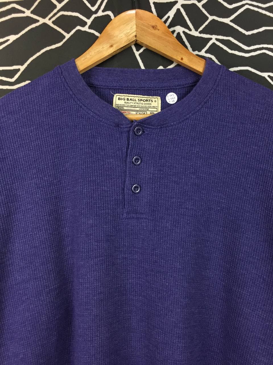 Vintage Vtg Big Ball Sports Waffle Knit Thermal Henley Tee Size US XL / EU 56 / 4 - 3 Thumbnail