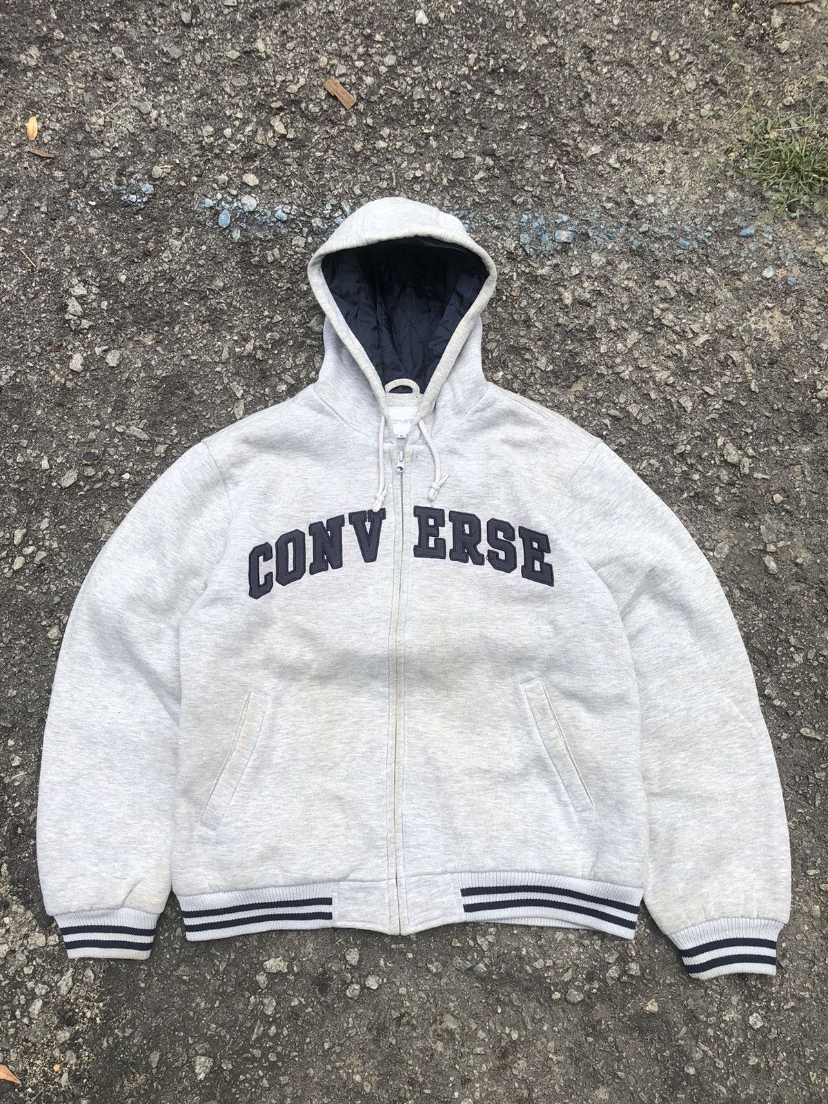 Vintage Vintage Converse Spellout Fullzipper Hoodie Jacket Size US L / EU 52-54 / 3 - 2 Thumbnail