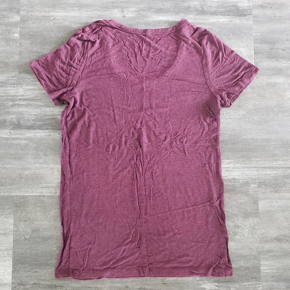 Designer Dark Burgundy Basic A.N.D. Short Sleeve Size XS / US 0-2 / IT 36-38 - 2 Thumbnail