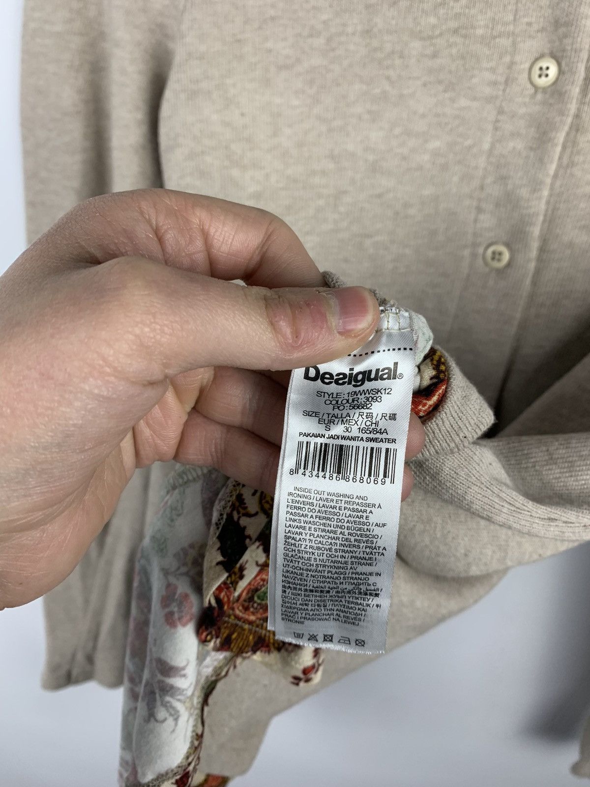 Desigual Desigual Paisley Cardigan Women’s Size S Buttons Beige Size S / US 4 / IT 40 - 4 Thumbnail