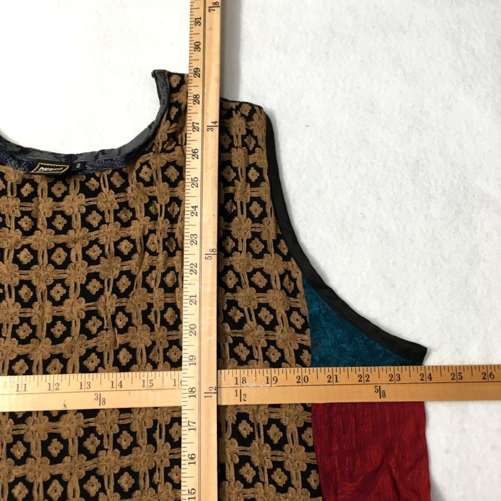 Vintage Vtg Njeri Dress SIZE 2 PATCHWORK SHORT Artsy Lagenlook Festival Boho Hippie Womens Size 26" / US 2 / IT 38 - 4 Thumbnail