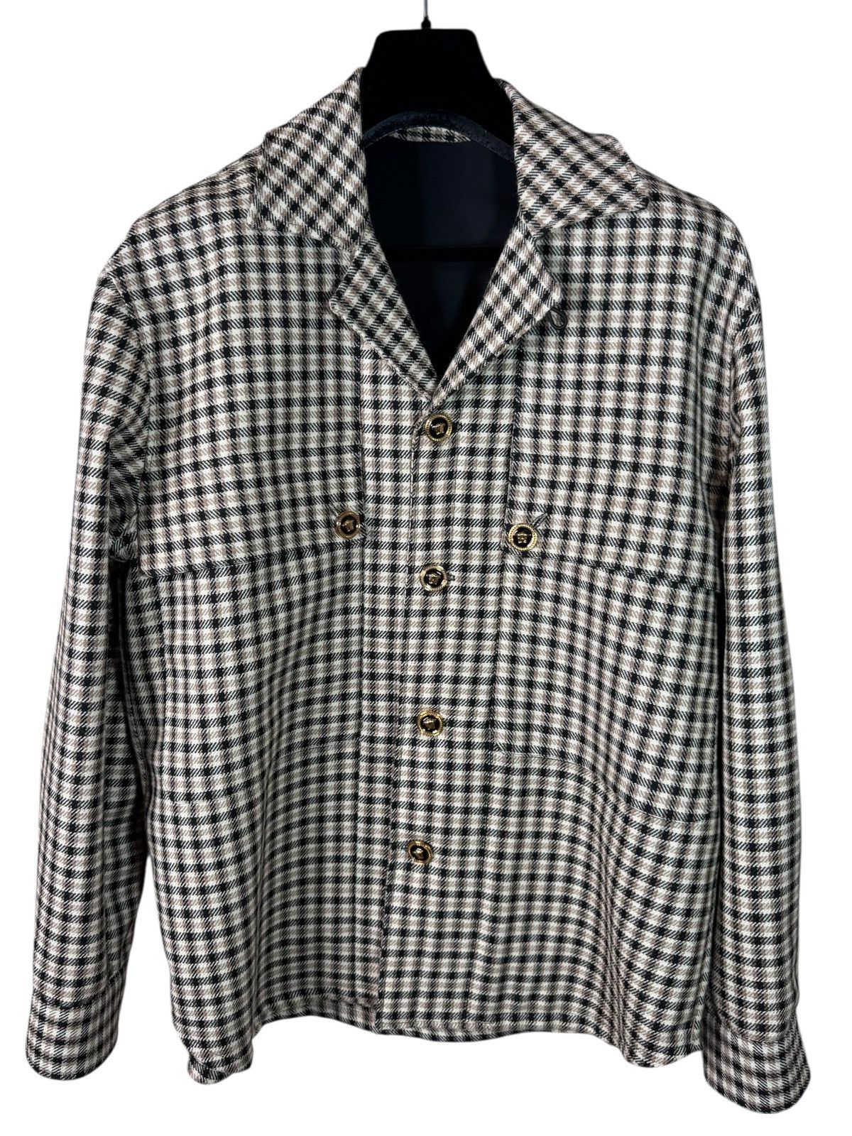 Versace Versace Checked Medusa Button Jacket Brown/Black – Size 48 Size US M / EU 48-50 / 2 - 1 Thumbnail