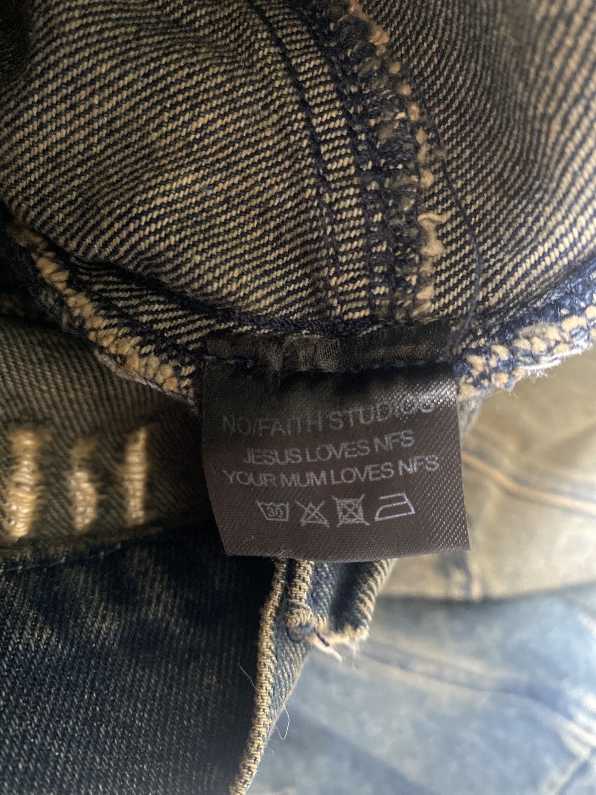 No Faith Studios lake used dune denim | Grailed