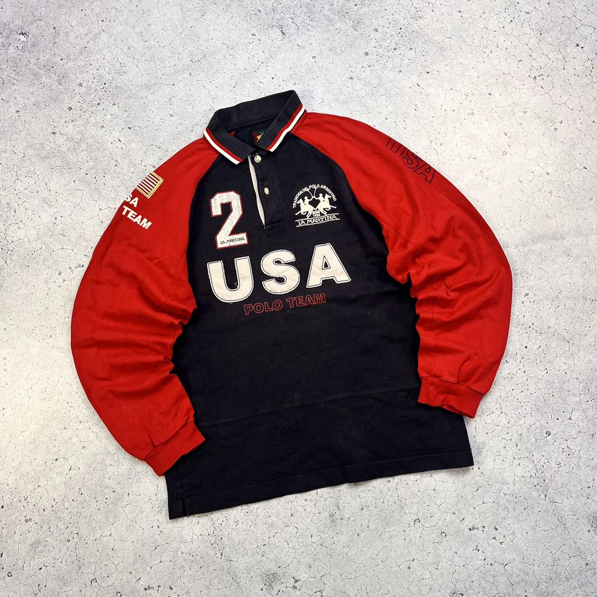 La Martina × Polo Ralph Lauren × Vintage Vintage La Martina Long Sleeve USA Chief Keef Style Size US XL / EU 56 / 4 - 16 Thumbnail