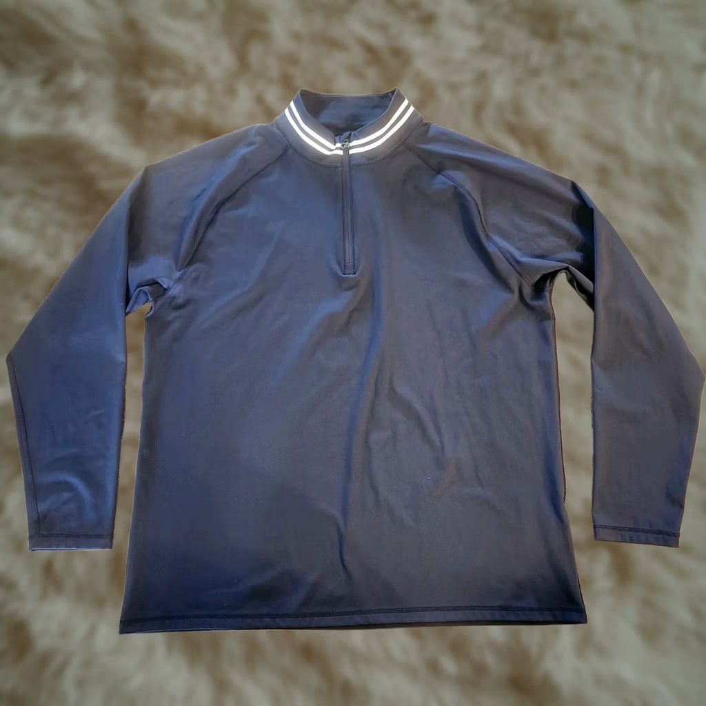 G/FORE G/FORE 1/4 Zip Pullover Mens 2XL Navy Blue Performance Stretch Long Sleeve Mock Neck Embroidered Logo Golf Activewear Size US XXL / EU 58 / 5 - 1 Thumbnail