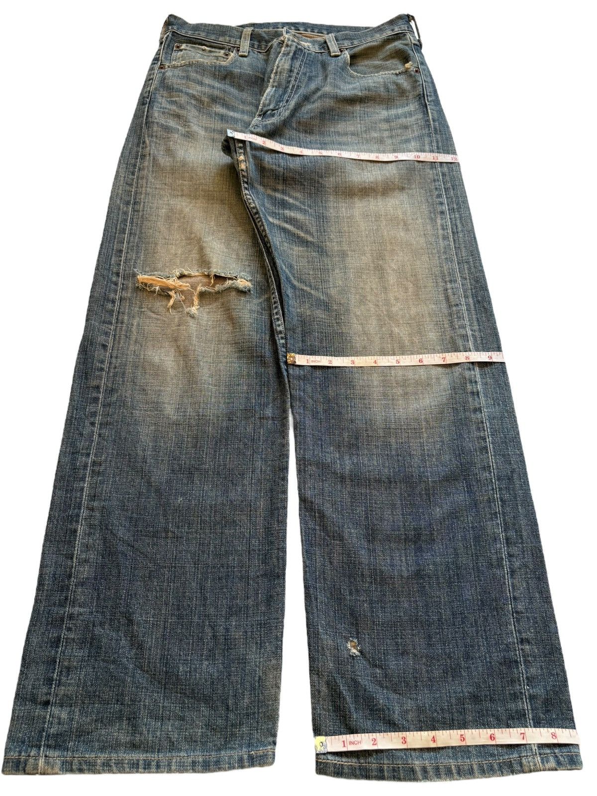 Levi's Vintage 90s Levis 503 Rusty Mud Wash Rip Loose Baggy Jeans Size US 29 - 14 Thumbnail
